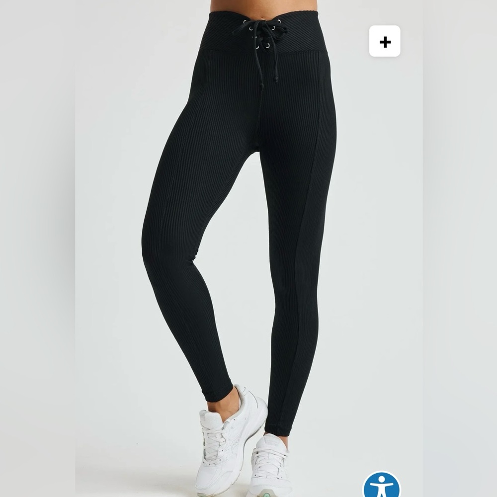 Year of Ours football Black Ribbed Leggings